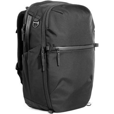 Aer Travel Pack 4 35L in black, front three-quarter view