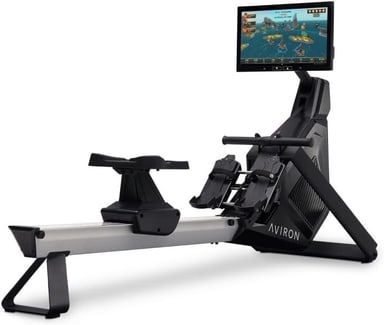Aviron Strong Series rower with its 22-inch touchscreen