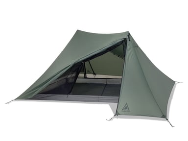Durston X-Mid 2 trekking pole tent with one door open