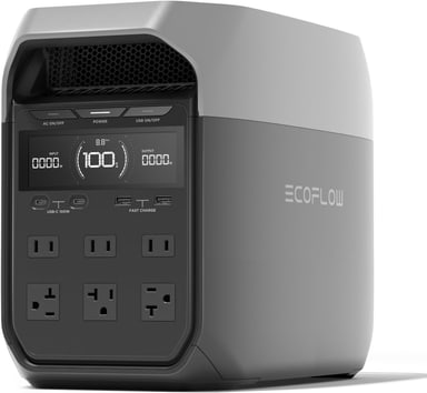 EcoFlow DELTA 3 portable power station with six front AC outlets