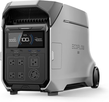EcoFlow DELTA Pro 3 wheeled home backup power station with 120V and 240V outlets