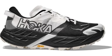 HOKA Speedgoat 7 men's trail running shoe in Black/White
