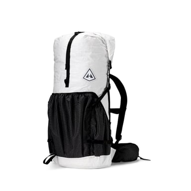 Hyperlite Mountain Gear Southwest 55 in white Dyneema, three-quarter view