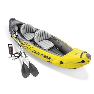 Intex Explorer K2 two-person inflatable kayak with aluminum oars and pump