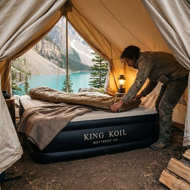 King Koil Luxury Pillow Top Plush Air Mattress (Queen, 20 in)