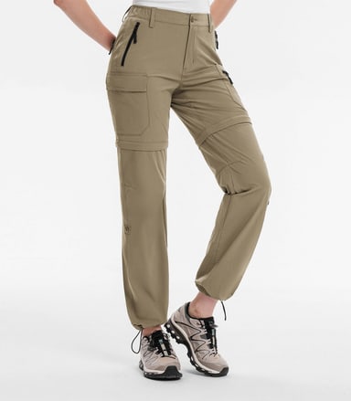 Moosehill HikerFlex W024 women's convertible hiking pants in khaki