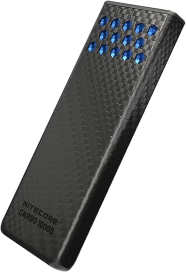 Nitecore Carbo 10000 Gen2 carbon fiber power bank in blue