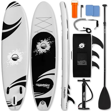 SereneLife inflatable stand up paddle board with premium SUP accessories