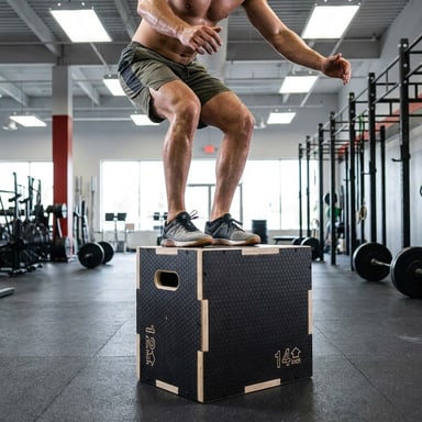Synergee Non-Slip 3-in-1 Wood Plyometric Box