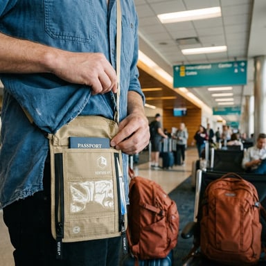 VENTURE 4TH Neck Wallet, RFID Blocking Passport Holder for Travel