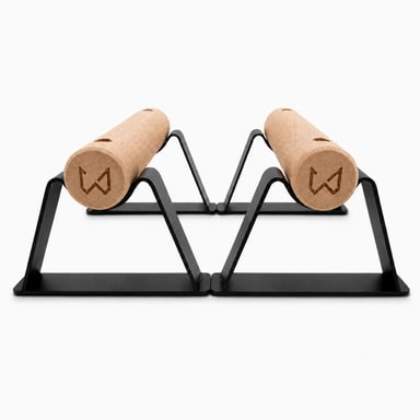 Xtenia Antlettes V2 wooden parallettes with beech handles and black powder-coated steel bases