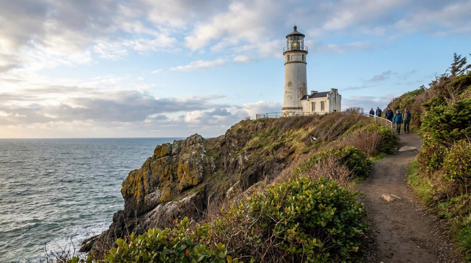 North Head Lighthouse on the cliffs of Cape Disappointment State Park, Washington