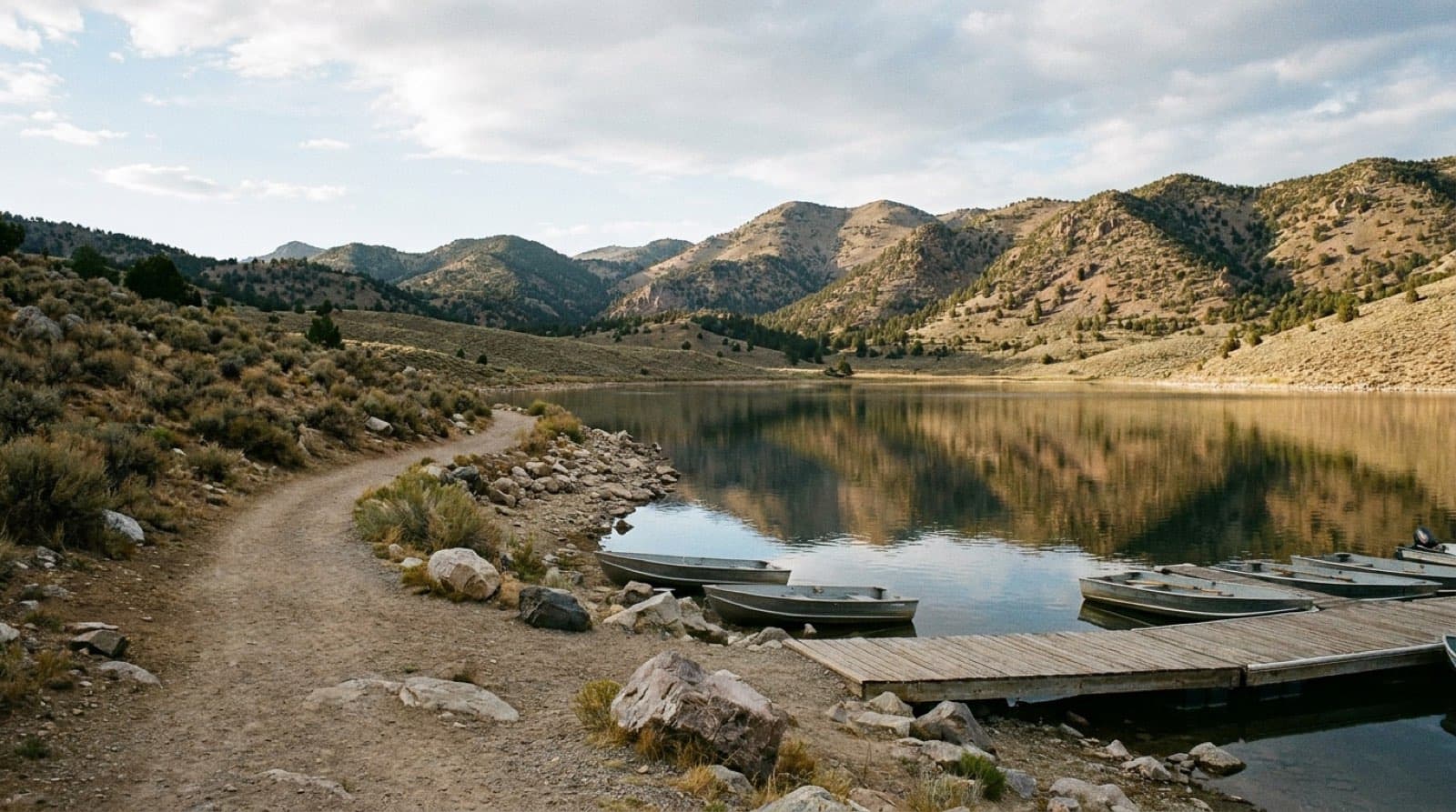 Cave Lake reservoir in the Schell Creek Range near Ely
