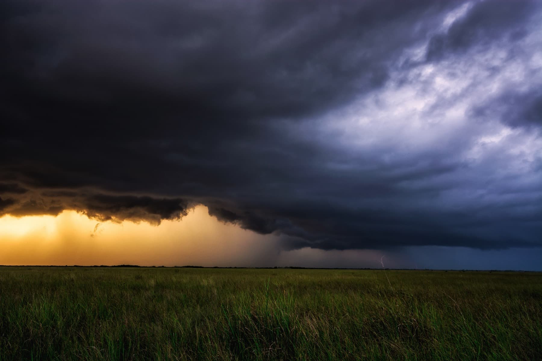 A dramatic storm over the open sawgrass prairie