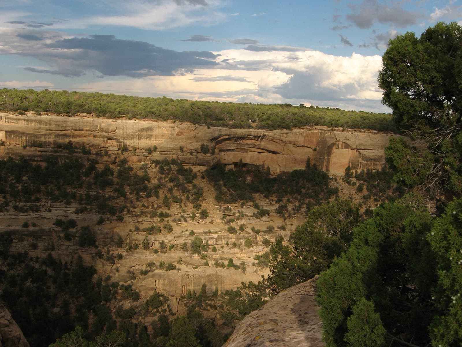 Sunset House seen from Mesa Top Loop Road across Cliff Canyon