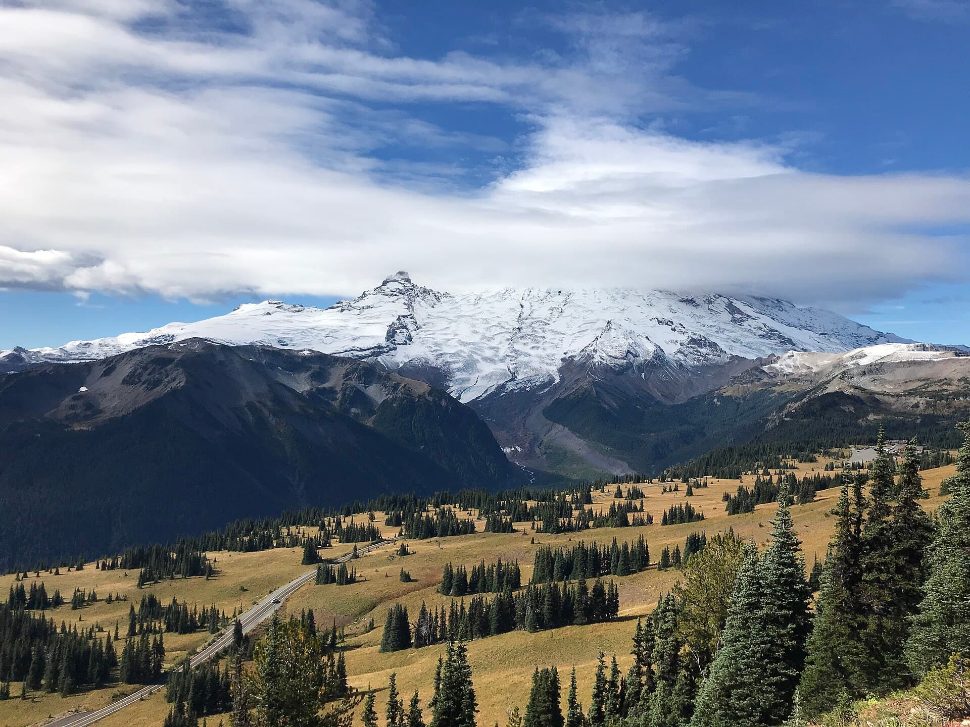 Mount Rainier above the high Sunrise area