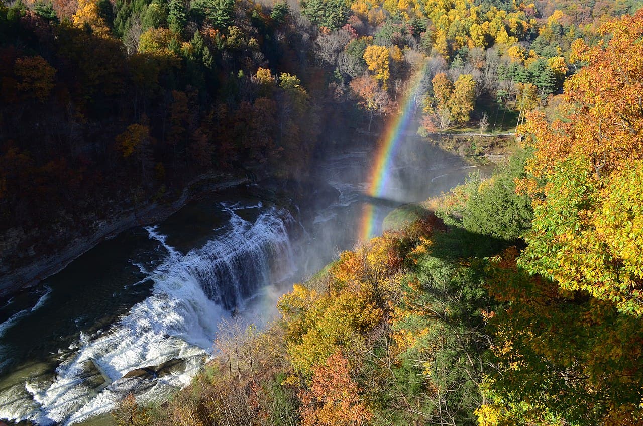 Autumn color in the Genesee River gorge at Letchworth State Park