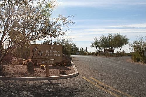 Lost Dutchman State Park below the Superstition Mountains