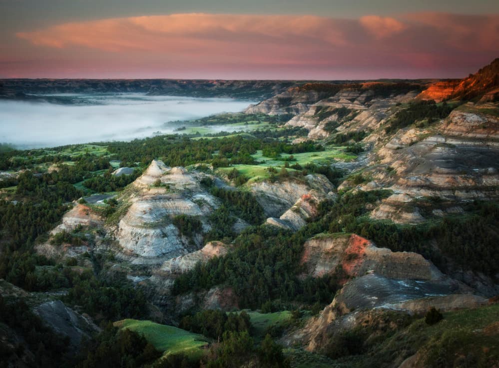 North Unit badlands under a dramatic sky