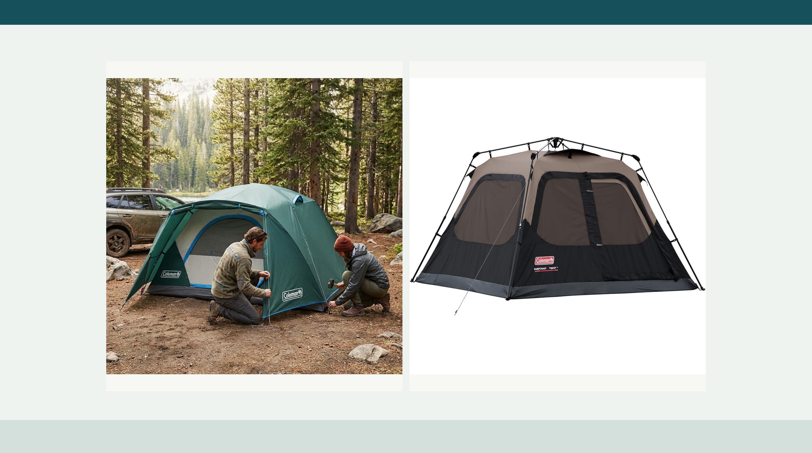Coleman Skydome 4 and Coleman Instant Cabin 4 tents compared side by side