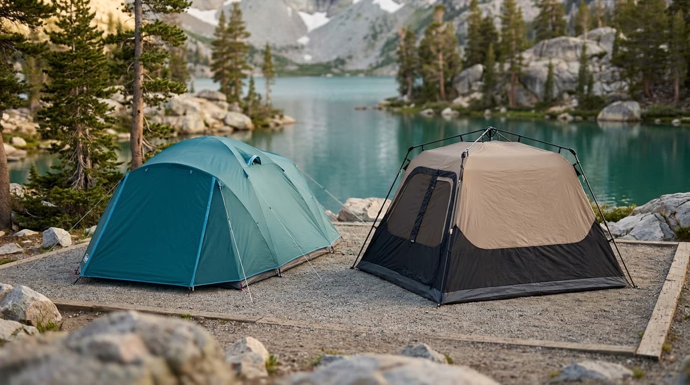 Coleman Skydome 4 and Coleman Instant Cabin 4 tents compared side by side