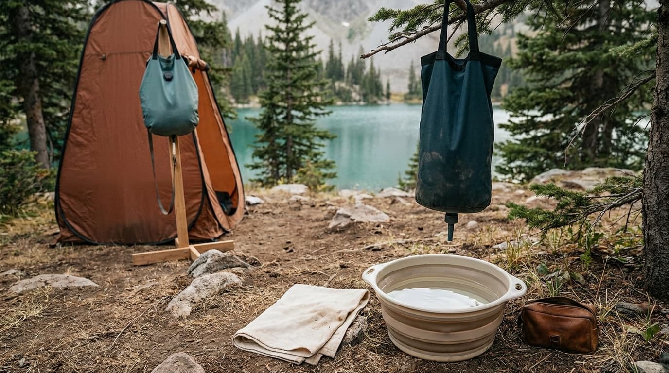 How do solar camping showers work
