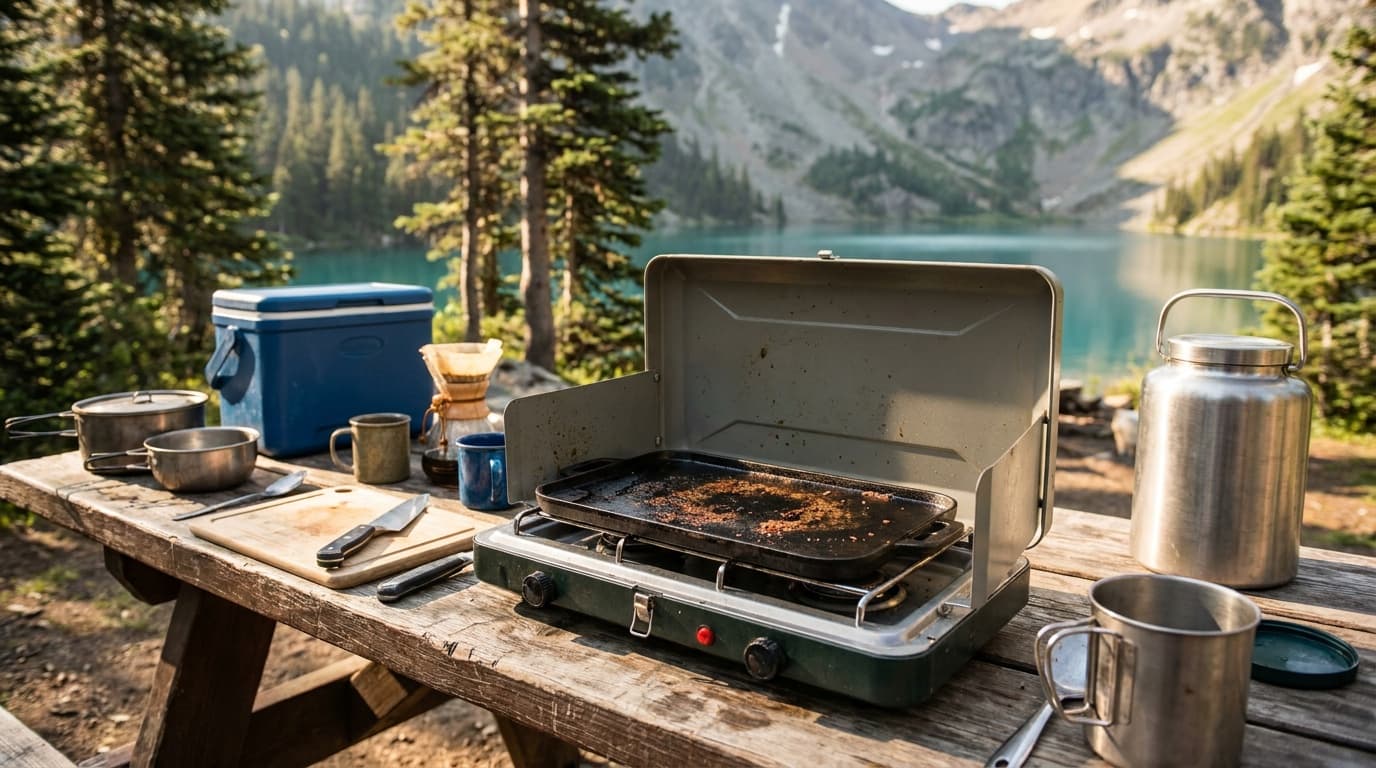 How to clean a camping griddle after cooking