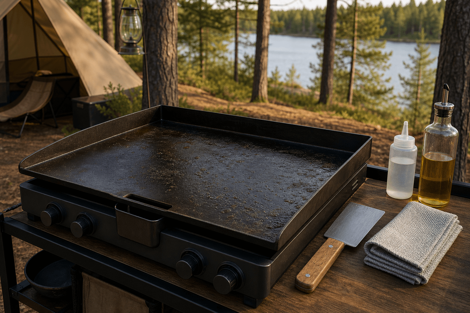 How to clean a camping griddle after cooking