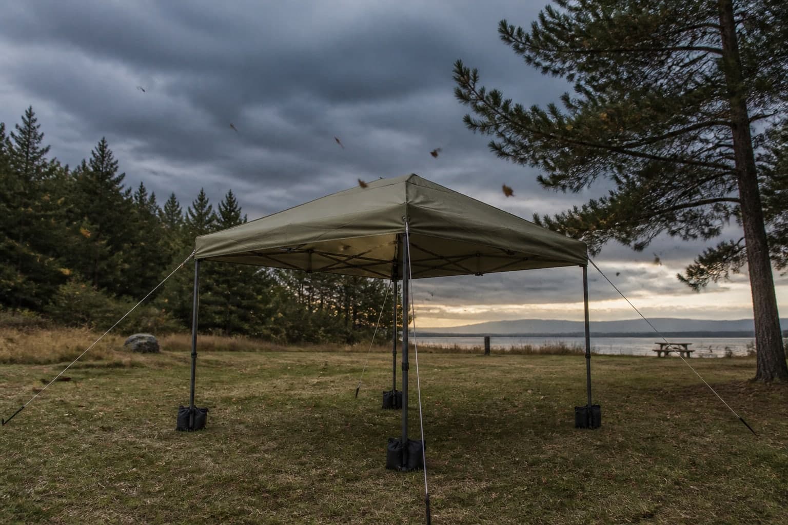 How to secure a pop-up canopy in wind