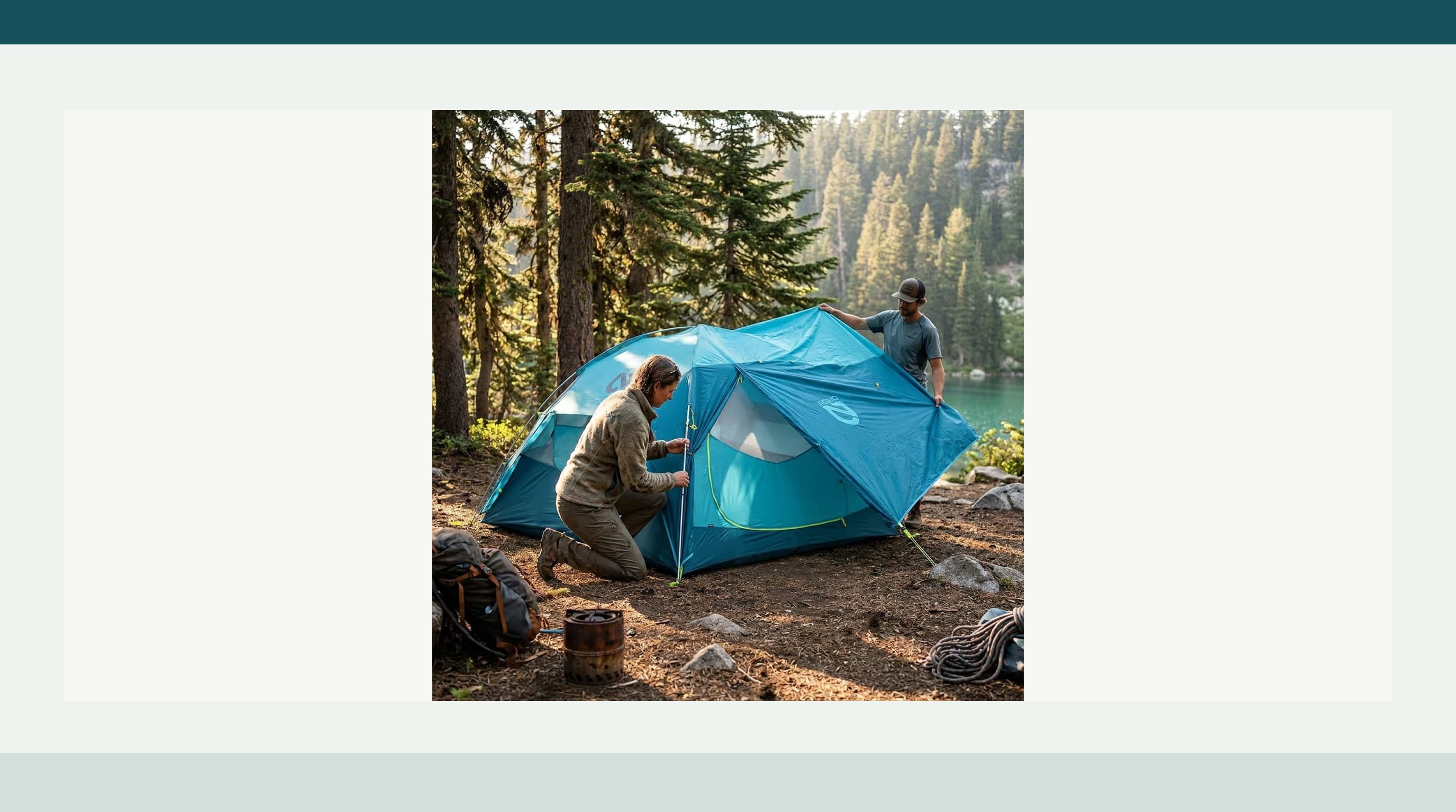 NEMO Aurora Highrise 4-Person tent with steep walls, full rainfly, and front vestibule