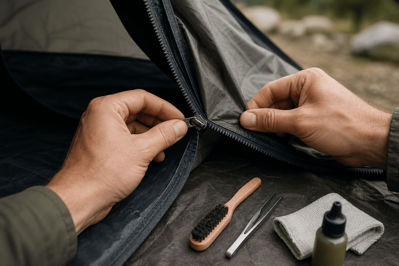 Why does my tent zipper keep getting stuck?