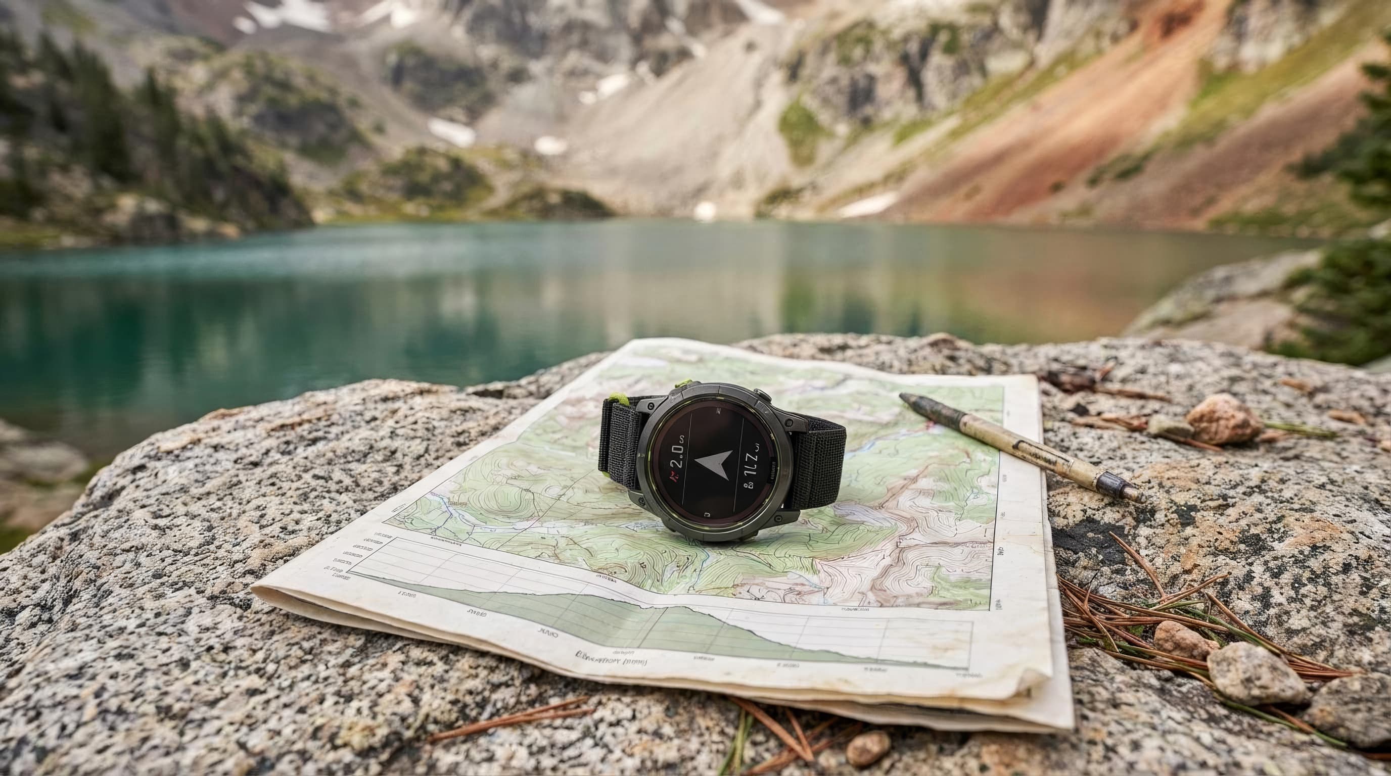 Garmin Enduro 3 watch shown clearly in a long-distance hiking setting