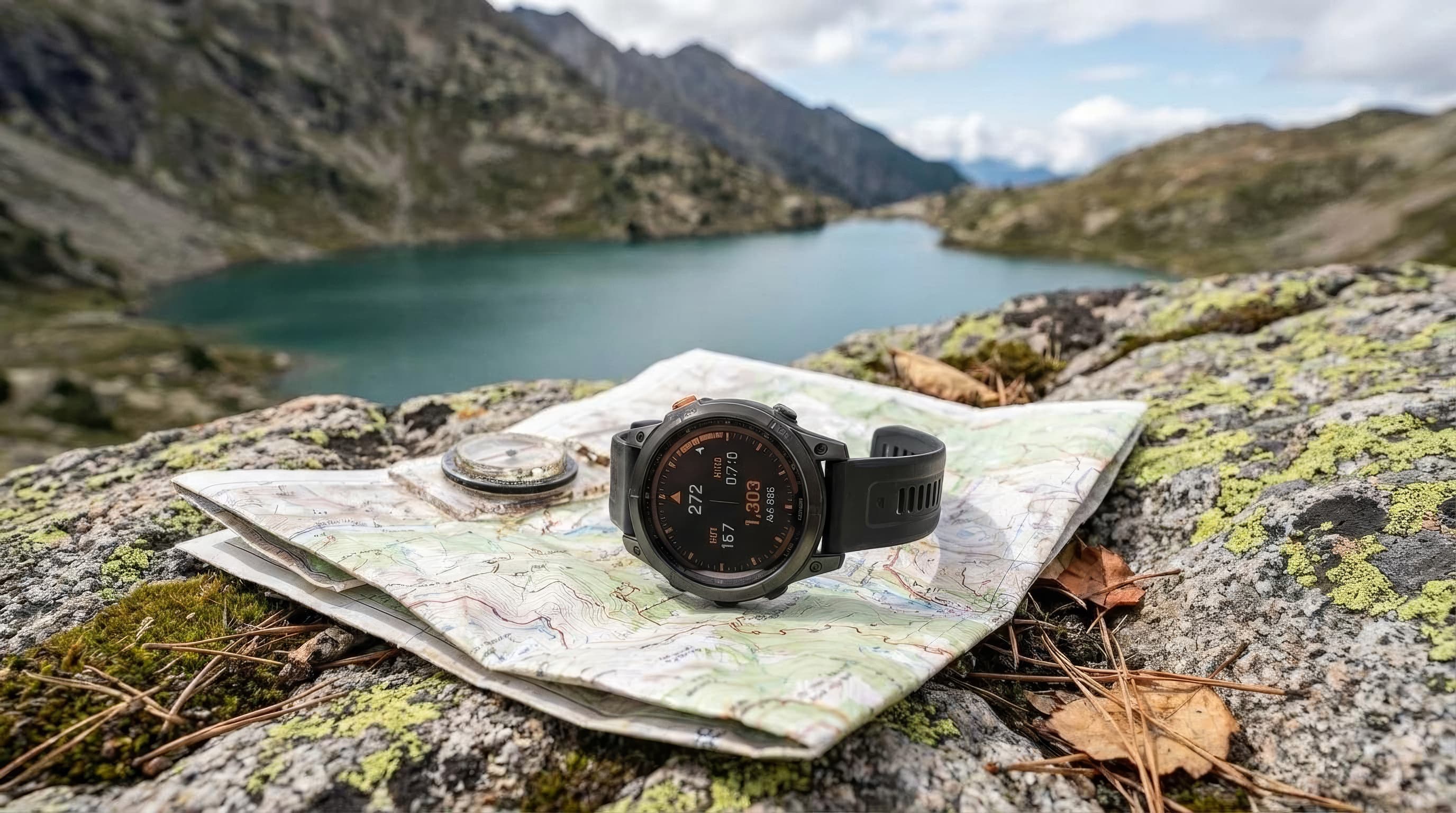 Garmin Fenix 8 Solar Sapphire 47mm watch displayed against a clean trail-ready background