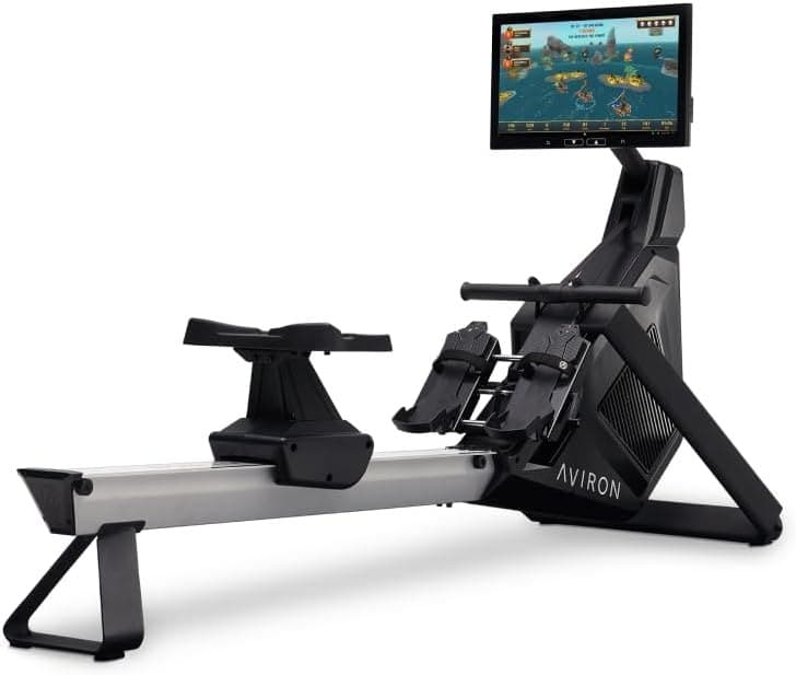 Aviron Strong Series rower with its 22-inch touchscreen