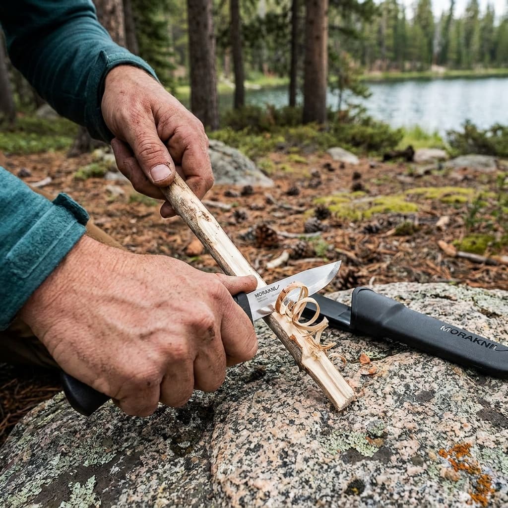 Morakniv Companion Heavy-Duty Carbon Steel Fixed-Blade Knife with Sheath, 4.1 Inch