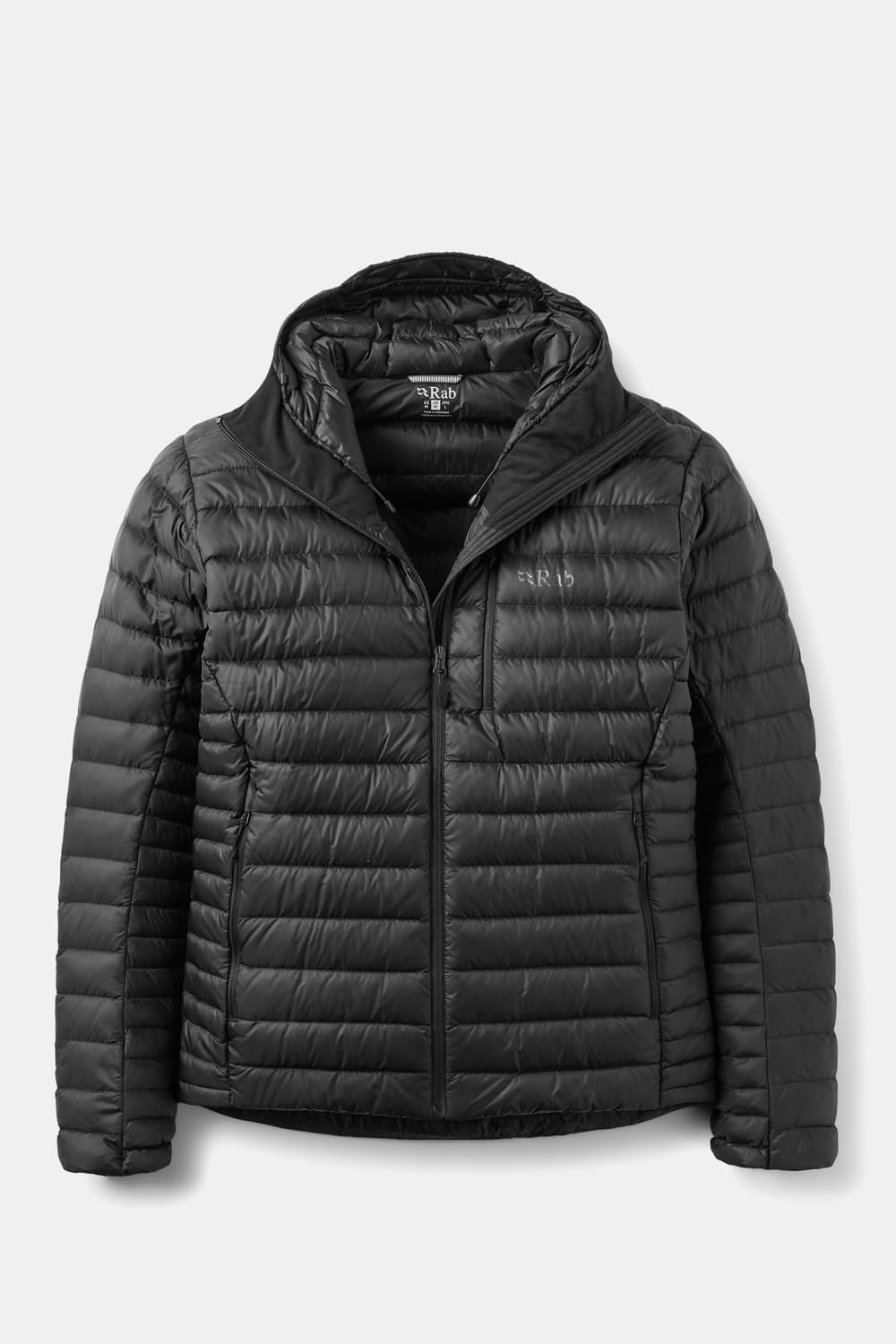 Rab Microlight Alpine Down Jacket in black, front view
