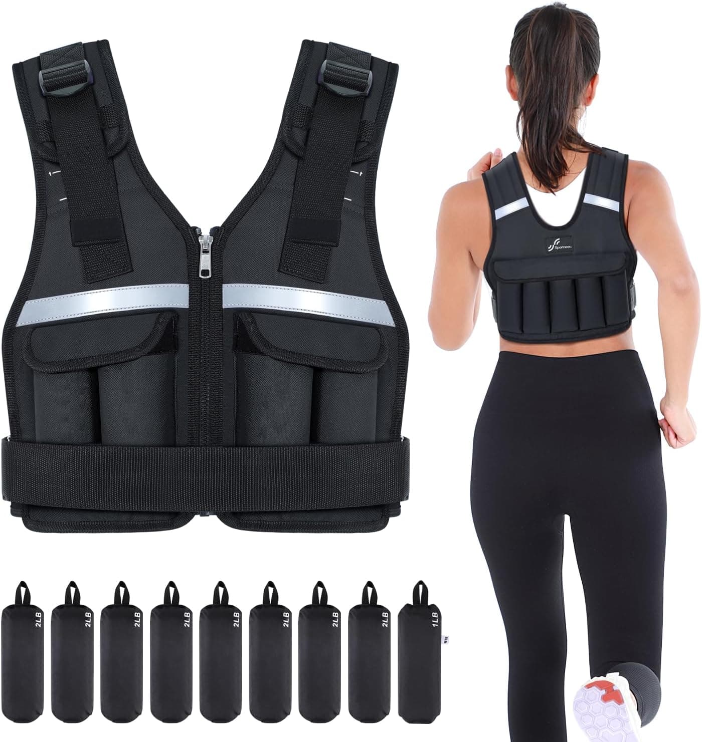 Sportneer Adjustable Weighted Vest 2 – 18 lb