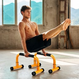 Teclor Steel Push Up Bar, 9.5in High Parallettes Bars