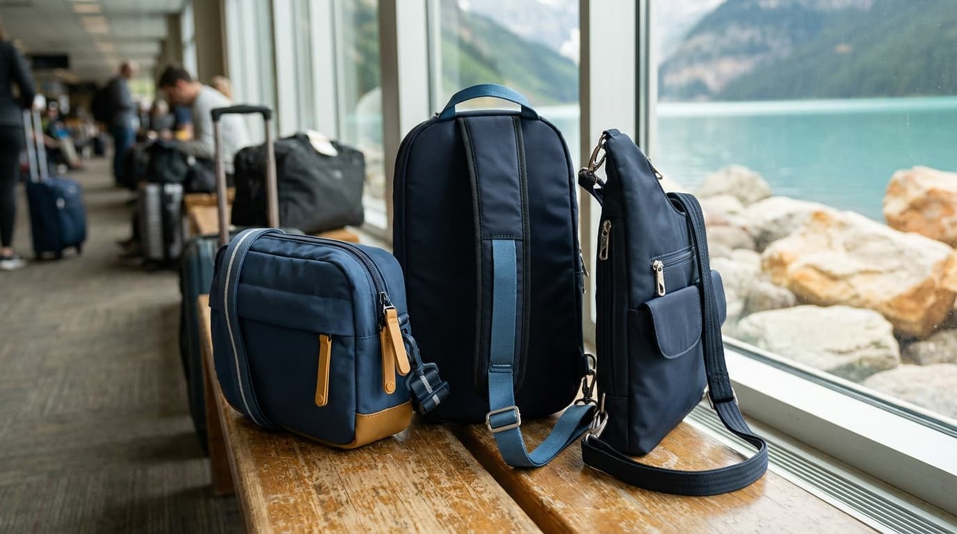 Pacsafe anti-theft crossbody and sling bags compared with a Travelon Classic Crossbody