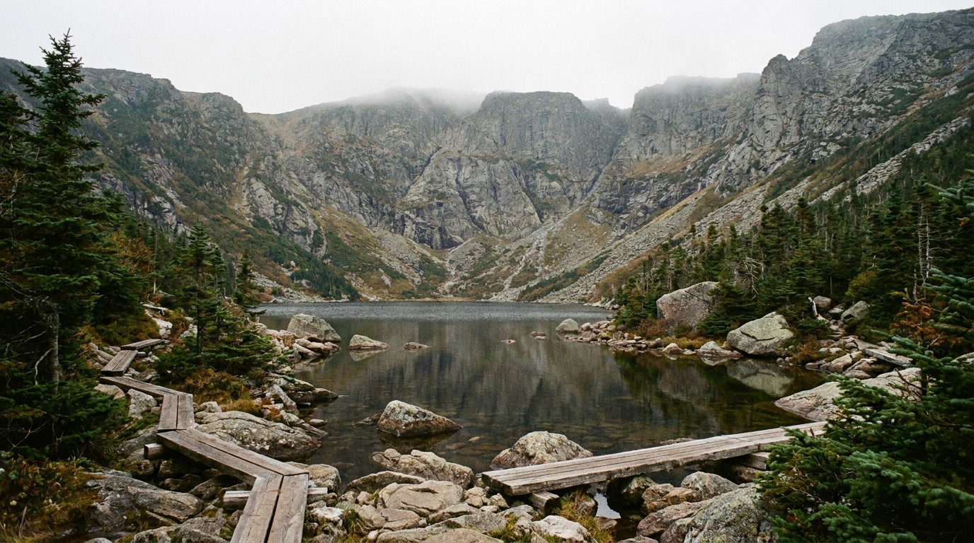 Chimney Pond beneath Katahdin's headwall cirque