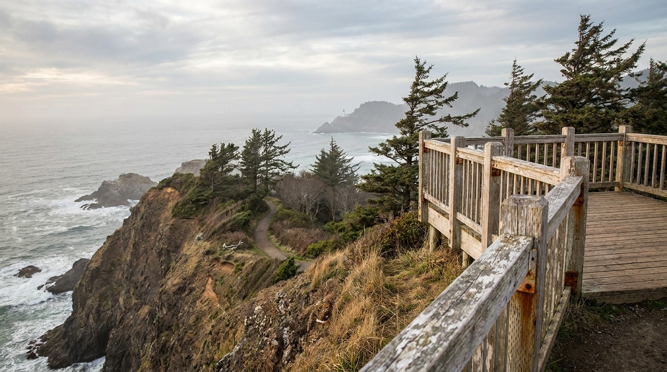 Ocean-edge viewpoint at the end of Cape Lookout
