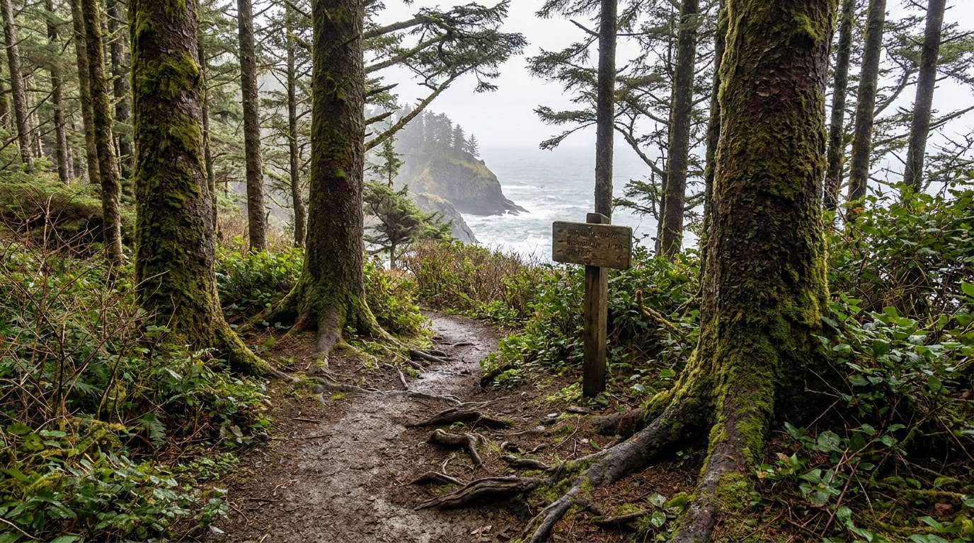 Old-growth forest along the Cape Trail to the tip of the cape