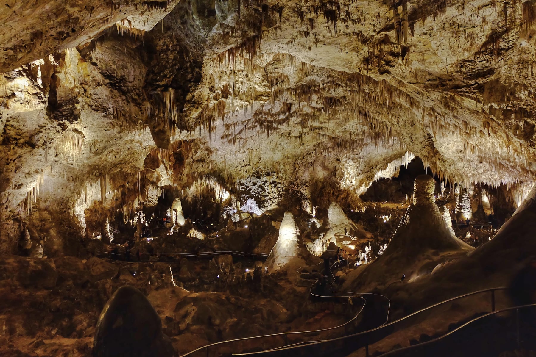The paved trail through the Big Room at Carlsbad Caverns