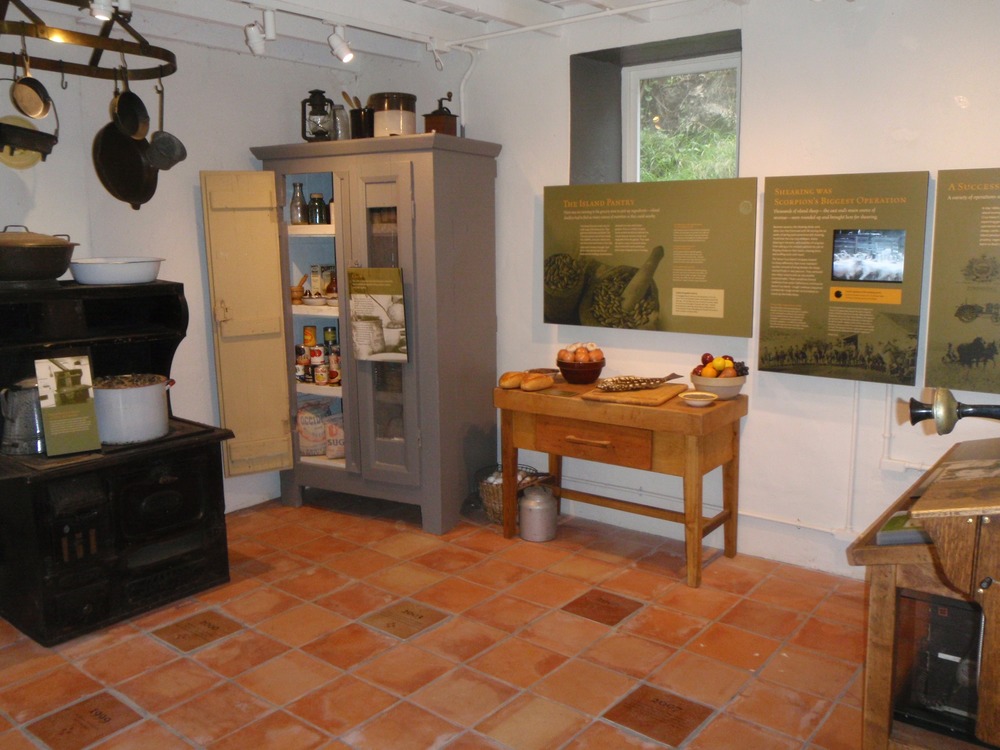 Scorpion Ranch on Santa Cruz Island with dry hillsides and historic buildings