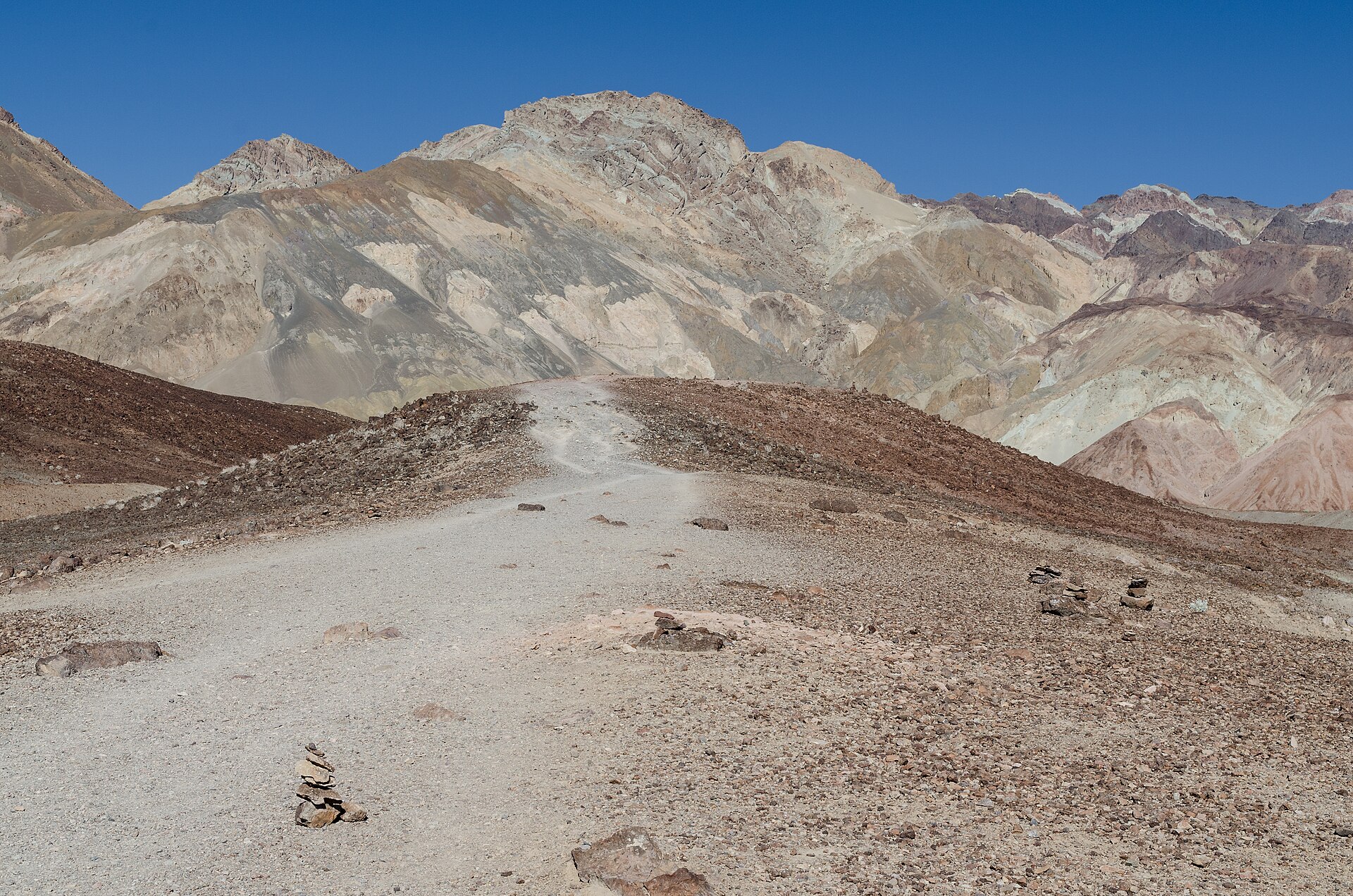 Mineral-colored hills at Artists Palette in Death Valley