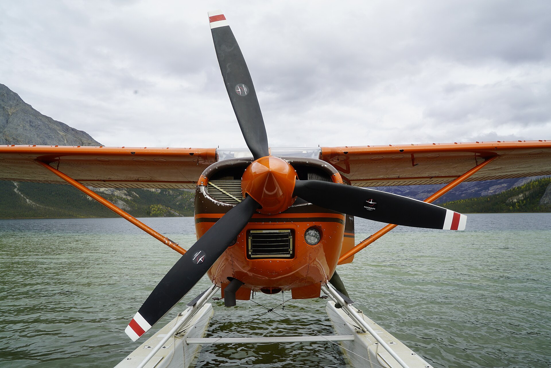 A float plane on Takahula Lake in Brooks Range wilderness