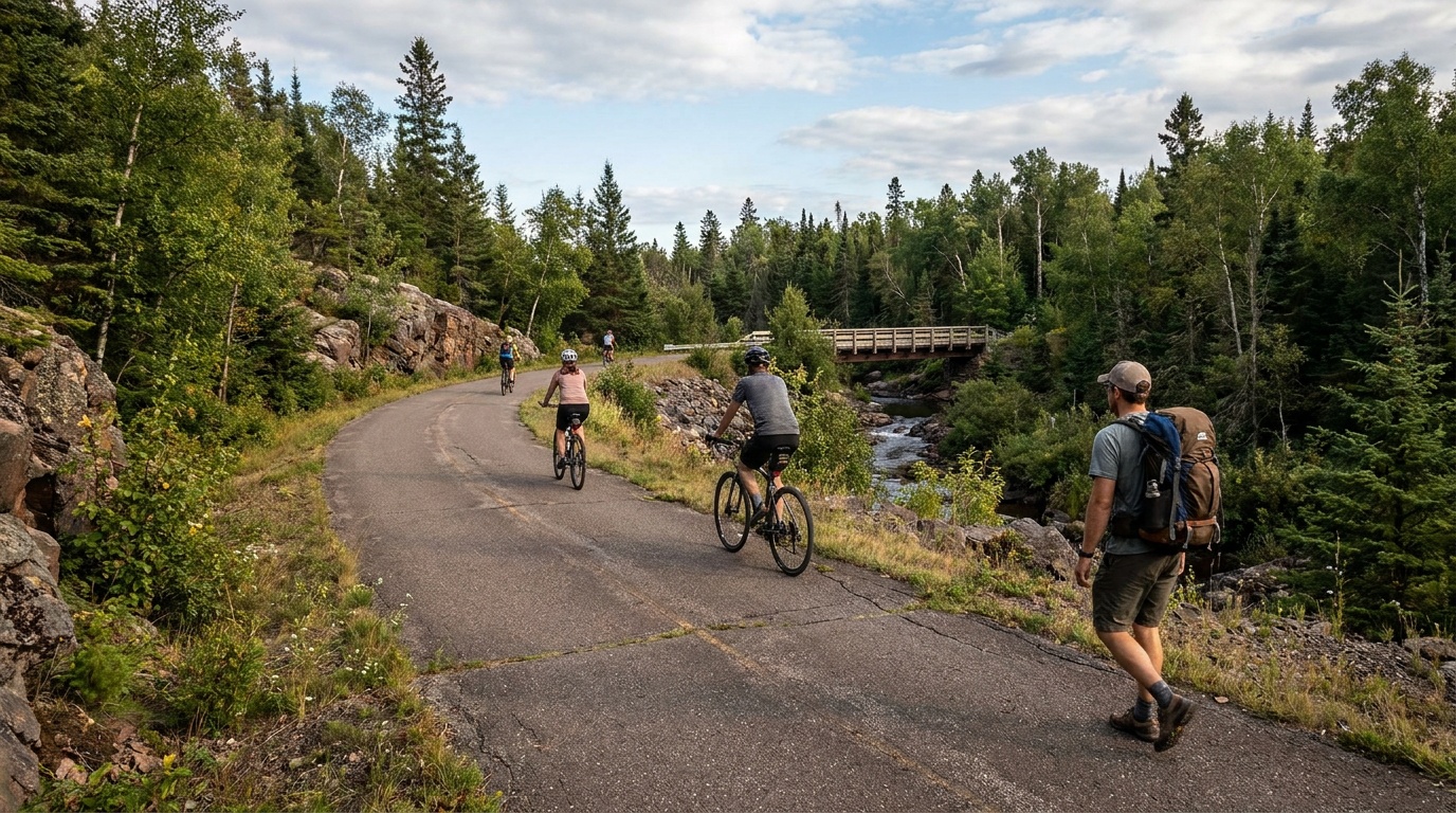 The paved Gitchi-Gami State Trail along the North Shore