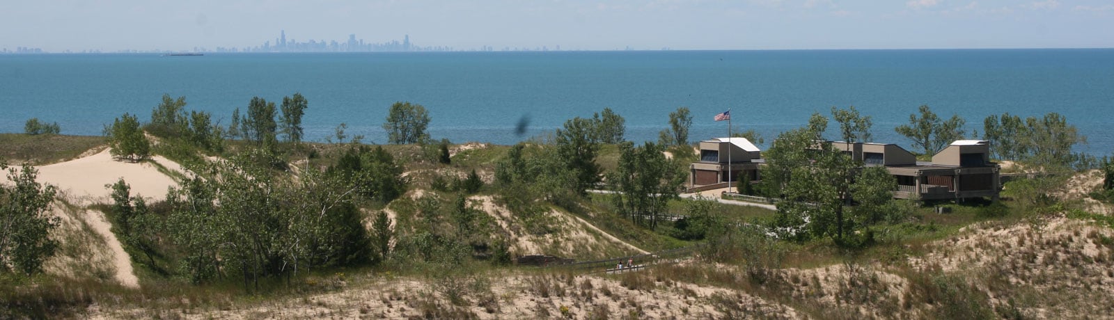 West Beach and its bathhouse area at Indiana Dunes