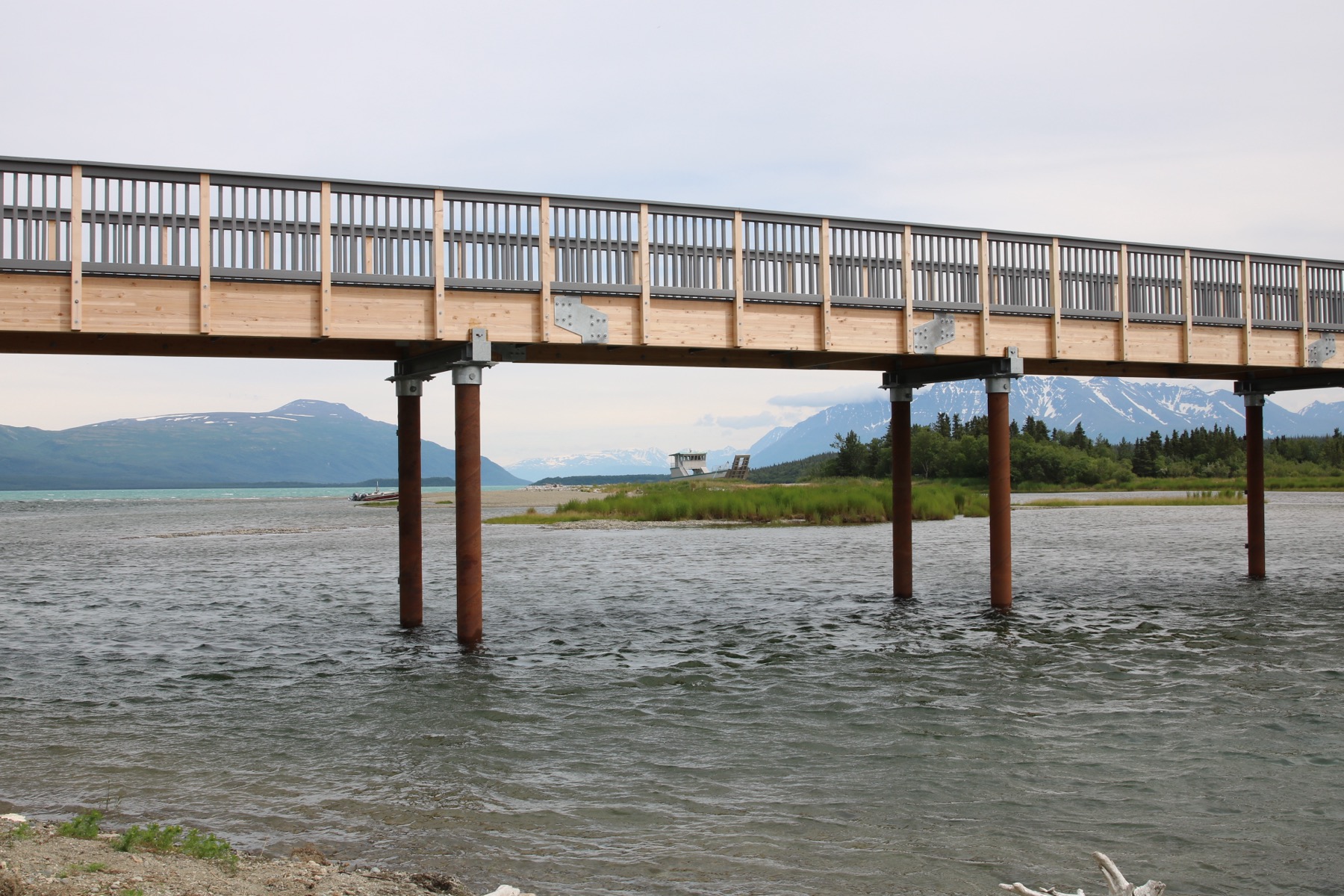 A bridge view toward Naknek Lake