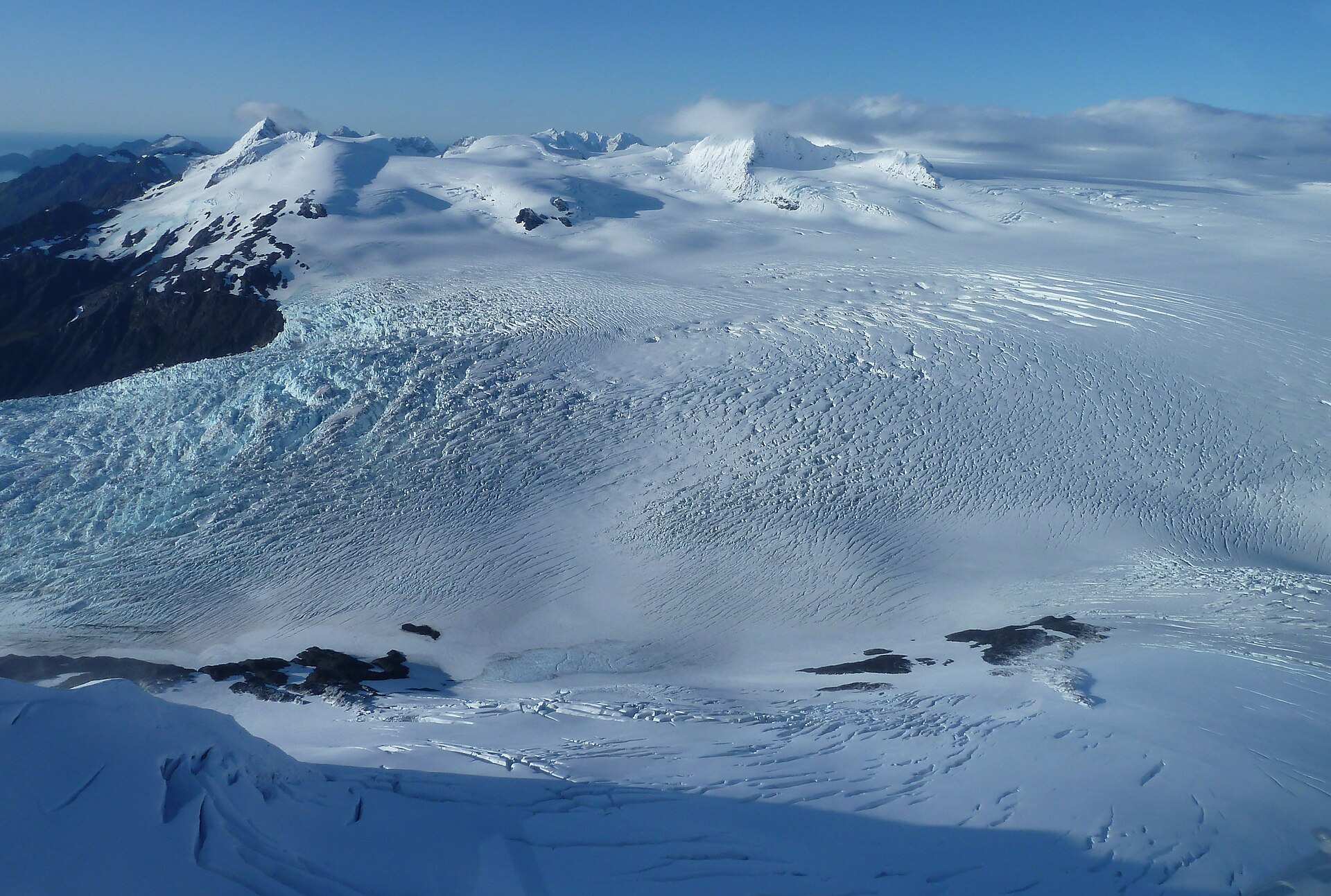 The Harding Icefield stretching across Kenai Fjords National Park